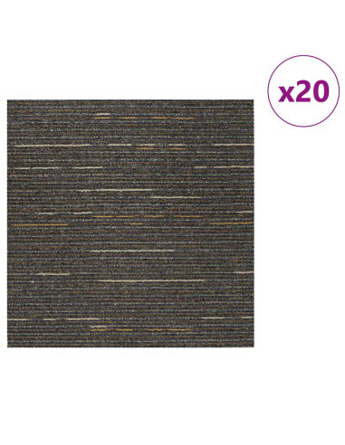 Piastrella per Tappeto Striato Marrone Chiaro 50 x 50 cm 20 pcs