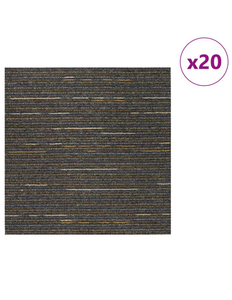 Piastrella per Tappeto Striato Marrone Chiaro 50 x 50 cm 20 pcs
