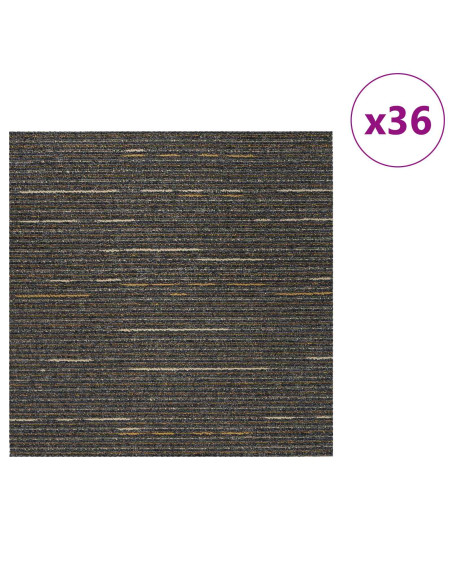 Piastrella per Tappeto Striato Marrone Chiaro 50 x 50 cm 36 pcs