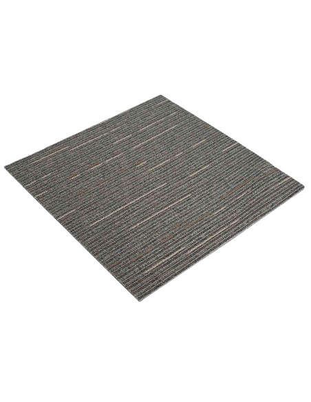 Piastrella per Tappeto Striato Marrone Scuro 50 x 50 cm 4 pcs
