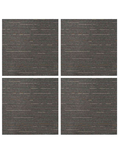 Piastrella per Tappeto Striato Marrone Scuro 50 x 50 cm 4 pcs