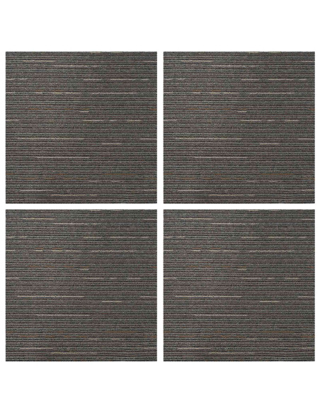 Piastrella per Tappeto Striato Marrone Scuro 50 x 50 cm 4 pcs