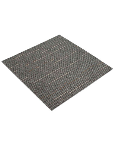 Piastrella per Tappeto Striato Marrone Scuro 50 x 50 cm 36 pcs