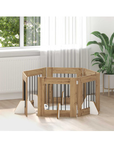 Cancello per cani con supporti 6 pcs Rovere Artigianale