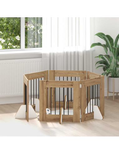 Cancello per cani con supporti 6 pcs Rovere Artigianale