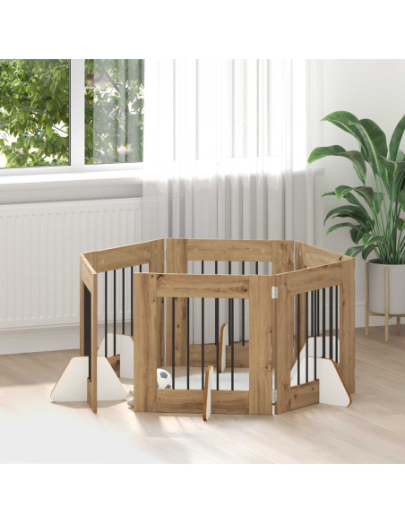 Cancello per cani con supporti 6 pcs Rovere Artigianale
