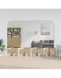 Cancello per cani con supporti 8 pcs Rovere Sonoma 60 x 60 cm
