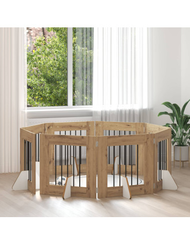 Cancello per cani con supporti 8 pcs Rovere Artigianale