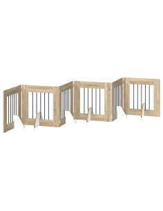 Cancello per cani con supporti 6 pcs Rovere Sonoma 60 x 60 cm 2
