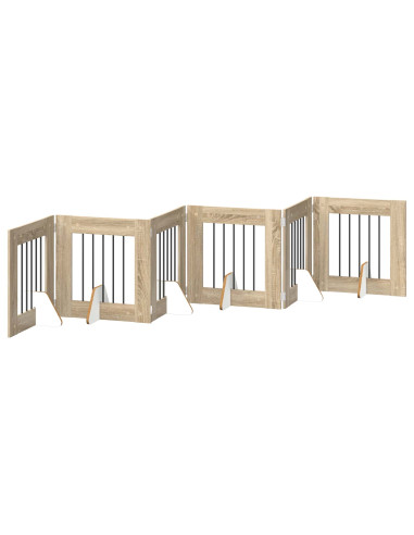 Cancello per cani con supporti 6 pcs Rovere Sonoma 60 x 60 cm