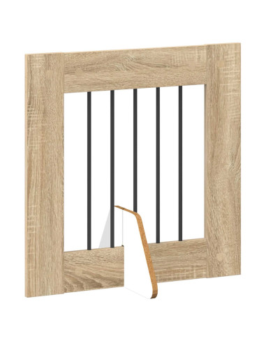 Cancello per cani con supporti 6 pcs Rovere Sonoma 60 x 60 cm