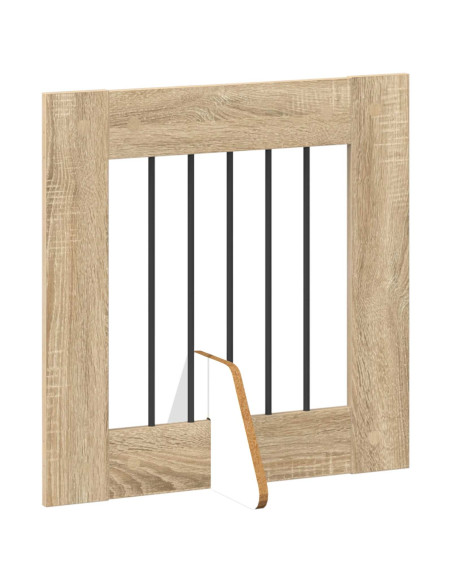 Cancello per cani con supporti 6 pcs Rovere Sonoma 60 x 60 cm