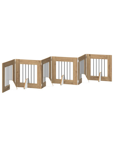 Cancello per cani con supporti 6 pcs Rovere Artigianale