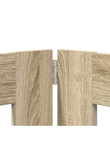 Cancello per cani con supporti 8 pcs Rovere Sonoma 60 x 60 cm