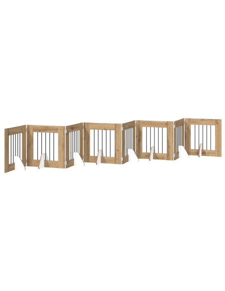 Cancello per cani con supporti 8 pcs Rovere Artigianale