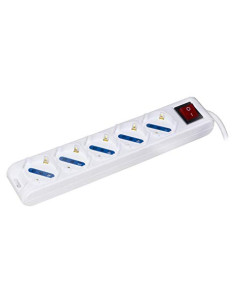 PRESA MULTIPLA LINK 5 SCHUKO/10A INTERRUTTORE CAVO 1,5MT BIANCA
