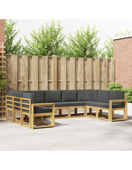 Set di divani da esterno con cuscino 9 pcs Bianco e Antracite