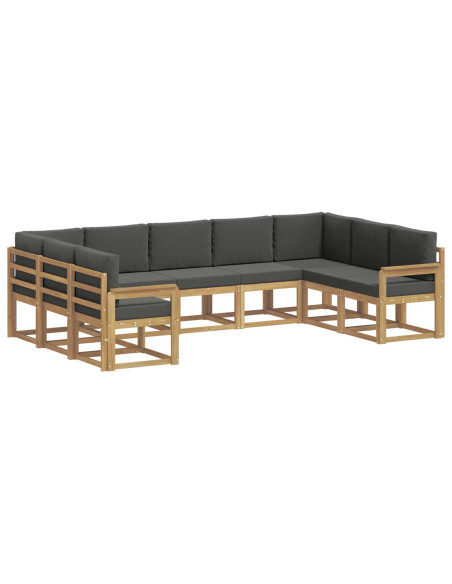 Set di divani da esterno con cuscino 9 pcs Bianco e Antracite