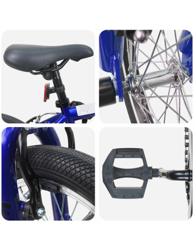BMX 18 Pollici per bambini dai 7 ai 10 anni Blu Scuro