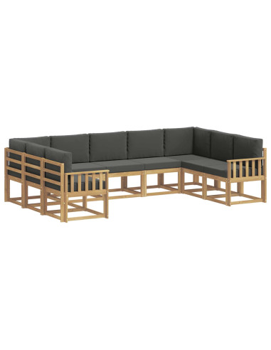 Set di divani da esterno con cuscino 9 pcs Bianco e Antracite