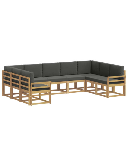 Set di divani da esterno con cuscino 9 pcs Bianco e Antracite