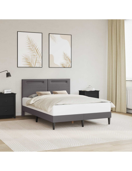 Struttura del letto con testiera Grigio 140 x 200 cm Similpelle