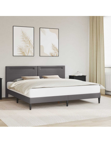 Struttura del letto con testiera Grigio 200 x 200 cm Similpelle