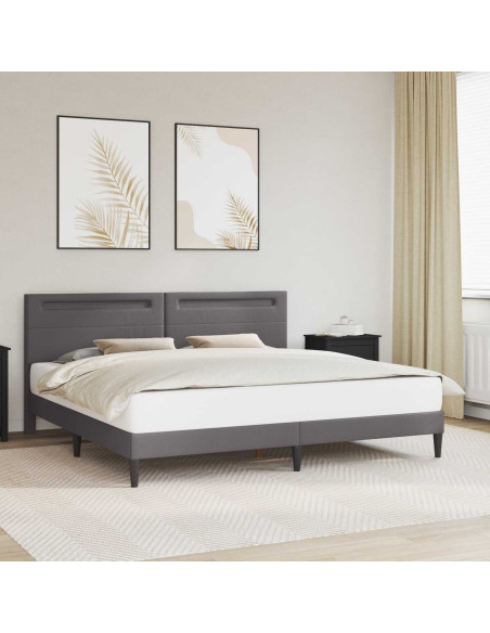 Struttura del letto con testiera Grigio 200 x 200 cm Similpelle