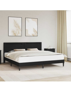 Struttura del letto con testiera Nero 200 x 200 cm Similpelle
