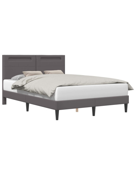 Struttura del letto con testiera Grigio 140 x 200 cm Similpelle