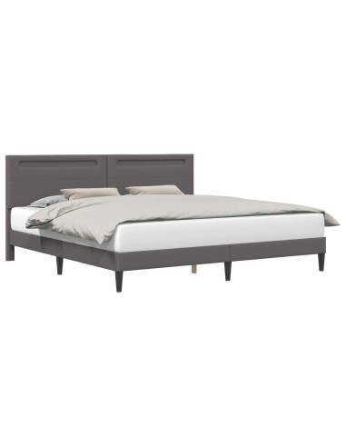 Struttura del letto con testiera Grigio 200 x 200 cm Similpelle