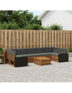 Set di divani da esterno 8 pcs Naturale e Antracite