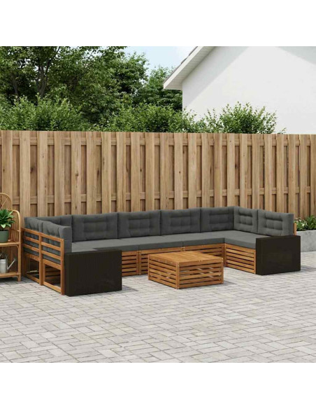 Set di divani da esterno 8 pcs Naturale e Antracite