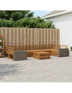 Set di divani da esterno 8 pcs Naturale