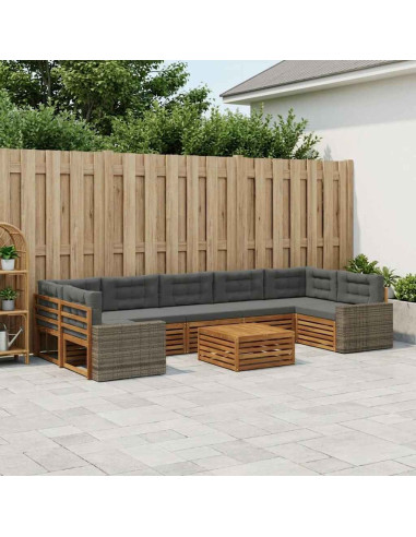 Set di divani da esterno 8 pcs Naturale e Antracite