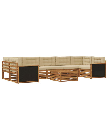 Set di divani da esterno 8 pcs Naturale e Beige