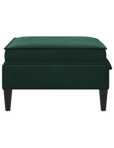 Pouf con Storage Verde Scuro Velluto