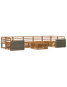 Set di divani da esterno 8 pcs Naturale 2