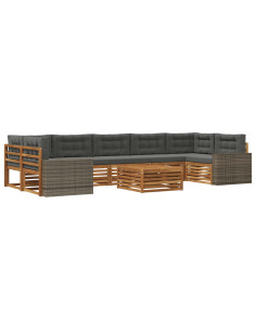 Set di divani da esterno 8 pcs Naturale e Antracite 2