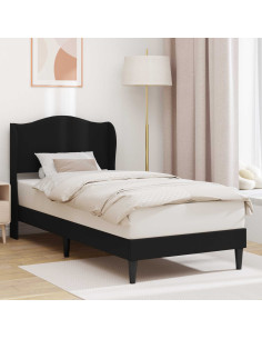 Struttura del letto con testiera Nero 80 x 200 cm Similpelle