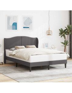 Struttura del letto con testiera Grigio 140 x 200 cm Similpelle