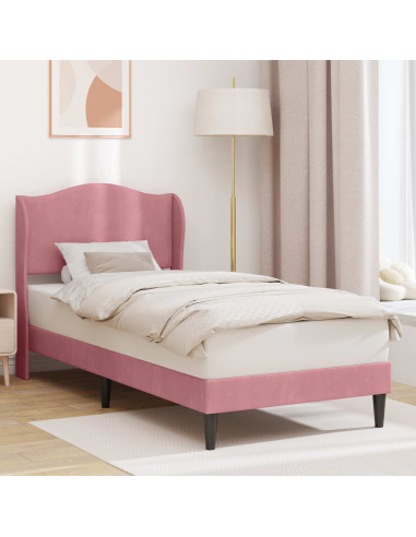 Struttura del letto con testiera Rosa 90 x 200 cm Velluto
