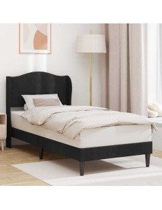 Struttura del letto con testiera Nero 100 x 200 cm Velluto