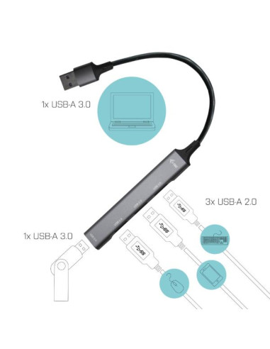 USB 3.0 METALHUB 1XUSB3.0+3X USB2.0