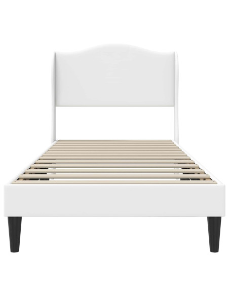 Struttura del letto con testiera Bianco 90 x 200 cm Similpelle