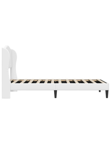 Struttura del letto con testiera Bianco 90 x 200 cm Similpelle