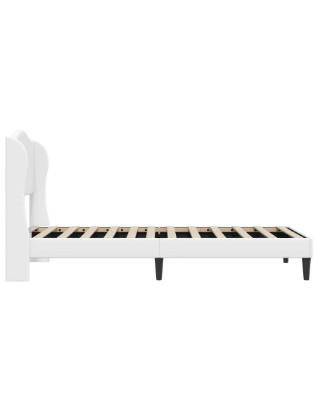 Struttura del letto con testiera Bianco 90 x 200 cm Similpelle