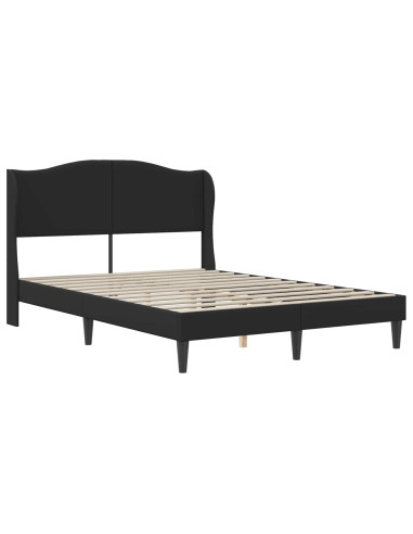 Struttura del letto con testiera Nero 120 x 190 cm Similpelle