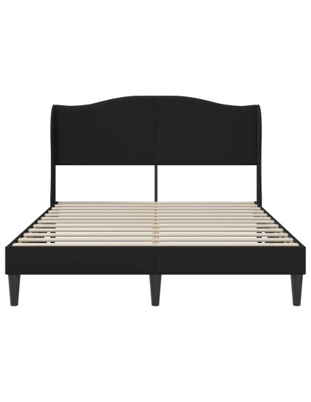 Struttura del letto con testiera Nero 120 x 190 cm Similpelle