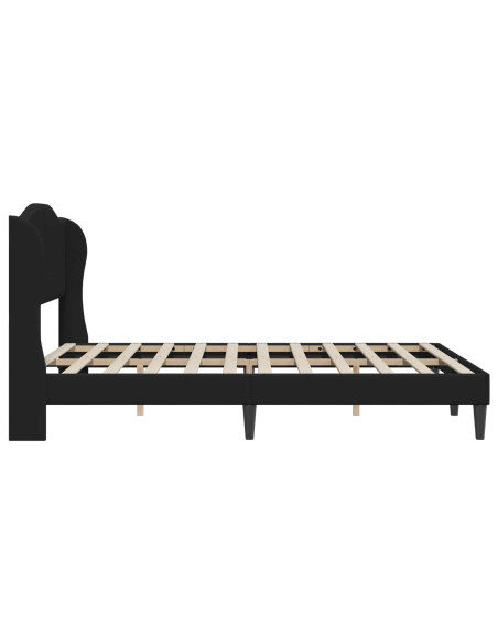 Struttura del letto con testiera Nero 120 x 200 cm Similpelle